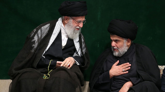 Hameney ve Sadr Hareketi lideri Mukteda es-Sadr.