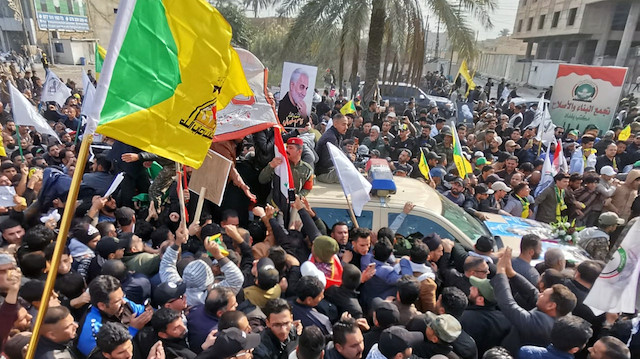 Mourners attend the funeral of the Iranian Major-General Qassem Soleimani