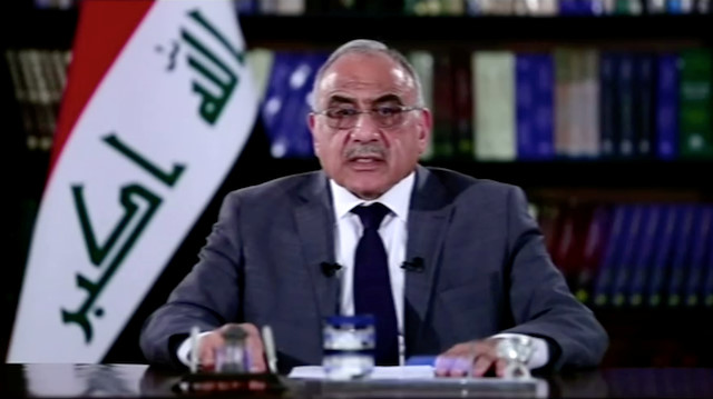 A still image taken from a video shows Iraqi Prime Minister Adel Abdul-Mahdi 