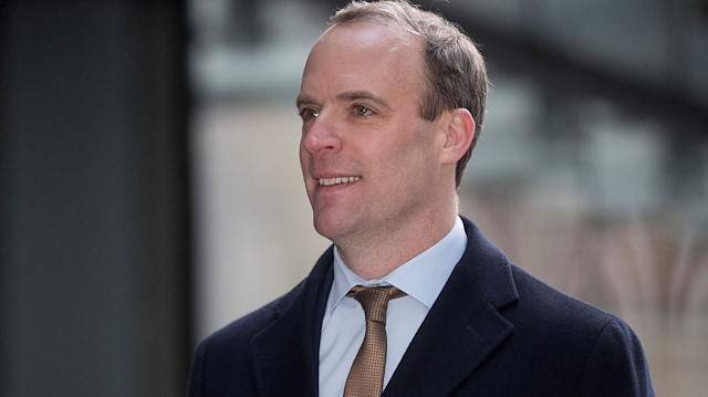 FILE PHOTO: Britain's Foreign Secretary Dominic Raab arrives at the BBC headquarters ahead of his appearance on the Andrew Marr show in London Britain January 5, 2020. REUTERS/Simon Dawson/File Photo