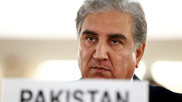 FILE PHOTO: Pakistan foreign minister Shah Mehmood Qureshi addresses the United Nations Human Rights Council in Geneva, Switzerland, September 10, 2019. REUTERS/Denis Balibouse/File Photo

