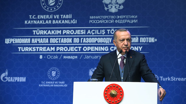 أردوغان: السيل التركي مشروع تاريخي لخارطة الطاقة 