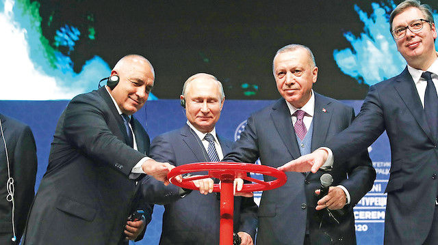 TürkAkım’ın vanasını Erdoğan, Putin, Sırbistan Cumhurbaşkanı Vuçiç ve Bulgaristan Başbakanı Borisov açtı.