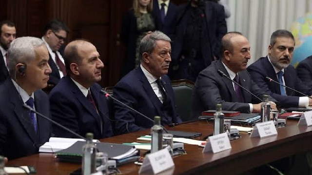 Dışişleri Bakanı Mevlüt Çavuşoğlu, Milli Savunma Bakanı Hulusi Akar ve MİT başkanı Hakan Fidan.
