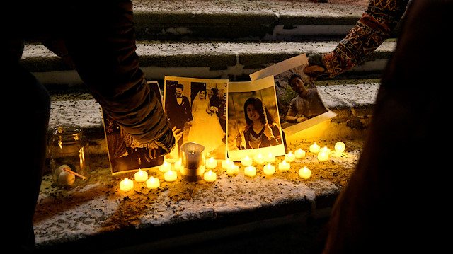 File photo: People attend a candlelight vigil held at the Edmonton Legislature building in memory of the victims of a Ukrainian passenger plane that crashed in Iran, in Edmonton, Alberta, Canada, January 8, 2020. 