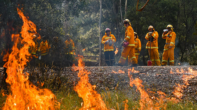 A supplied image obtained January 8, 2020 shows Country Fire Authority (CFA) strike teams performing controlled burning west of Corryong, Victoria, Australia, January 7, 2020. Picture taken January 7, 2020. AAP Image/Supplied by State Control Centre Media/News Corp Australia