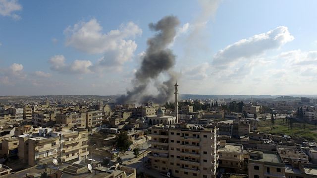 Drone views of shelling on Idlib

