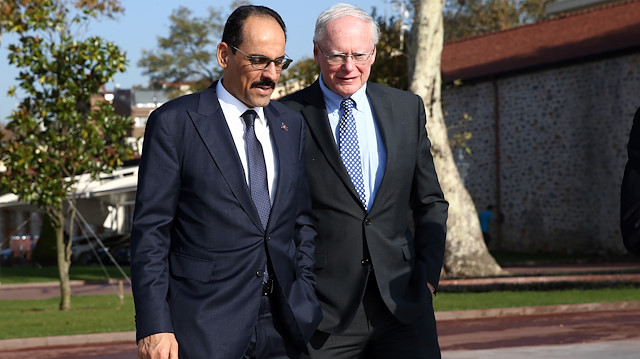 Cumhurbaşkanlığı Sözcüsü İbrahim Kalın ile ABD'nin Suriye Özel Temsilcisi James Jeffrey.