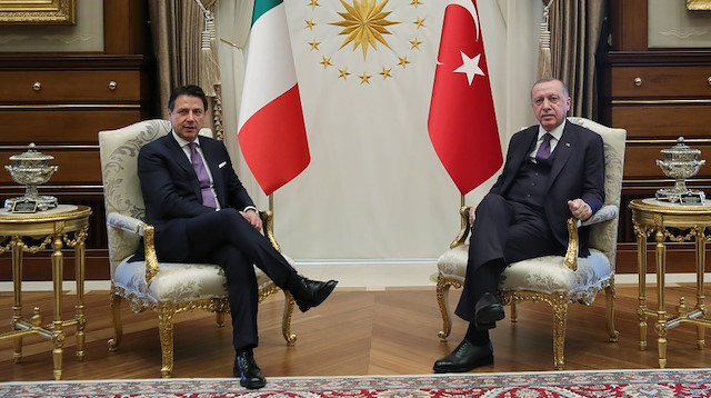 الرئيس أردوغان يستقبل رئيس الوزراء الإيطالي