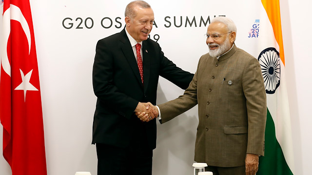 Turkish President Recep Tayyip Erdoğan with Indian Prime Minister Narendra Modi