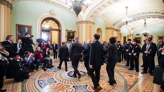 House managers arrive to deliver the articles of impeachment against U.S. President Donald Trump on Capitol Hill in Washington, U.S., January 16, 2020. 