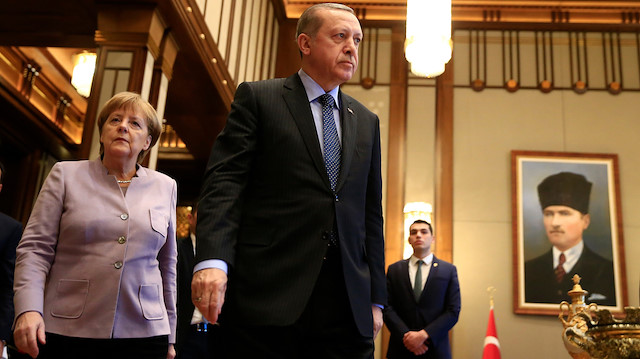 Cumhurbaşkanı Erdoğan ve Almanya Şansölyesi Merkel.