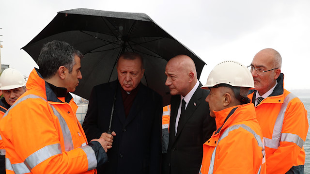 Cumhurbaşkanı Recep Tayyip Erdoğan, Beyoğlu’ndaki Galataport projesini yerinde inceledi.