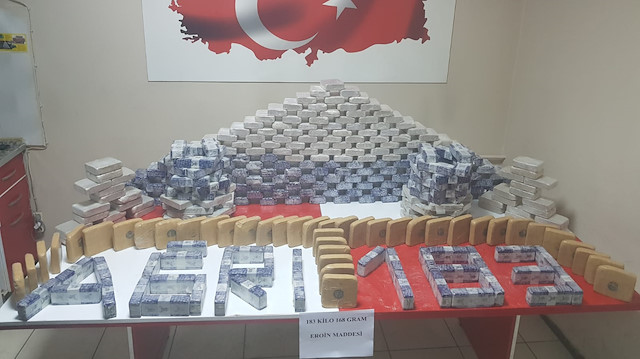 Police seize over 180 kg of heroin in eastern Turkey