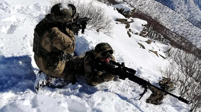 Bitlis'te PKK'lılara yönelik operasyondan bir kare. 