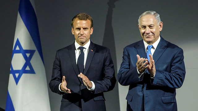 French President Emmanuel Macron and Israeli Prime Minister Benjamin Netanyahu