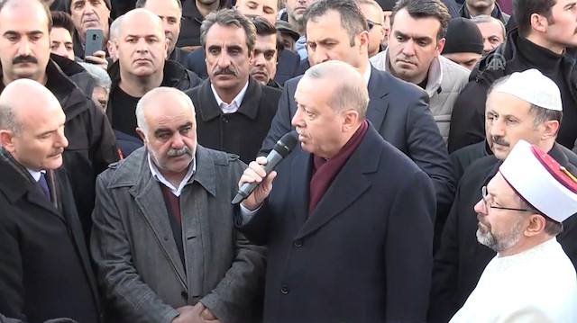 Cumhurbaşkanı Erdoğan cenazede