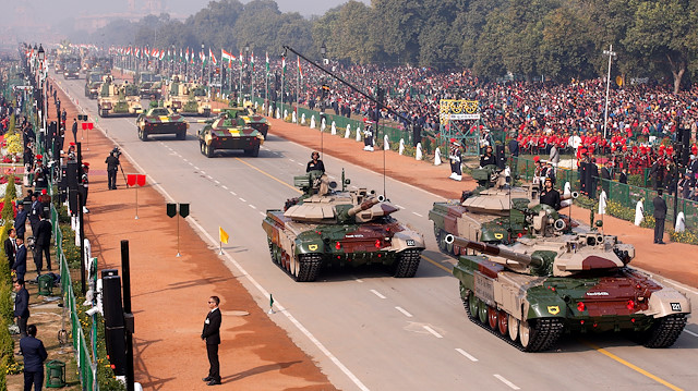 Indian Army's tanks are displayed during India's Republic Day parade