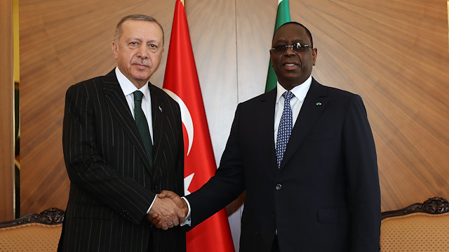 Cumhurbaşkanı Erdoğan Senegal Cumhurbaşkanı Macky Sall ile bir araya geldi.