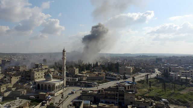 Drone views of shelling on Idlib