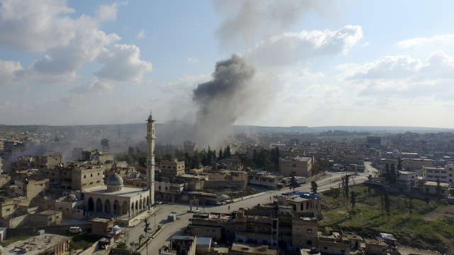 Drone views of shelling on Idlib

