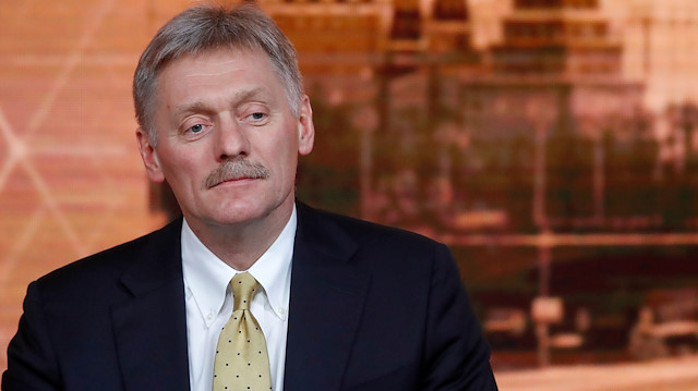 Kremlin spokesman Dmitry Peskov listens during Russian President Vladimir Putin's annual end-of-year news conference in Moscow, Russia December 19, 2019. REUTERS/Evgenia Novozhenina

