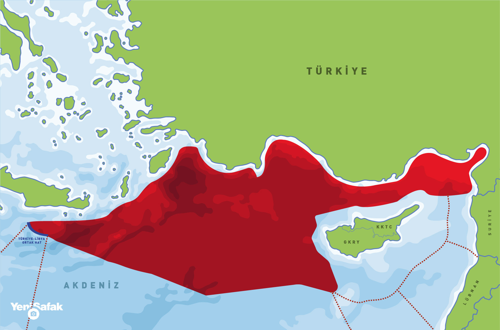 'Mavi Vatan'ın Doğu Akdeniz sınırları.