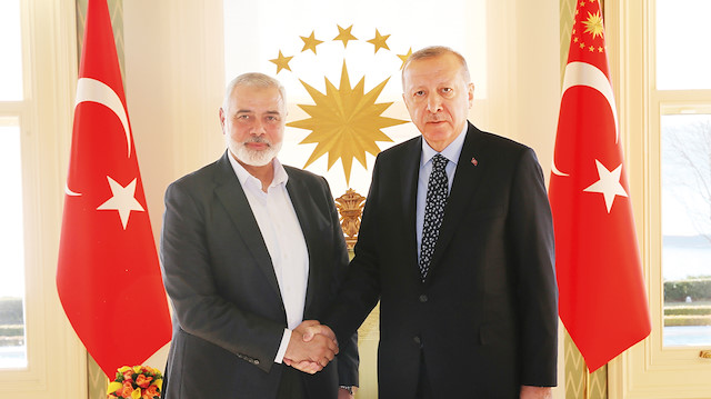 Hamas Siyasi Büro Başkanı Heniyye ve Cumhurbaşkanı Erdoğan