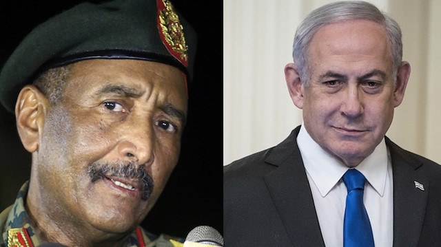 İsrail Başbakan Binyamin Netanyahu, Sudan Egemenlik Konseyi Başkanı Orgeneral Abdulfettah el-Burhan