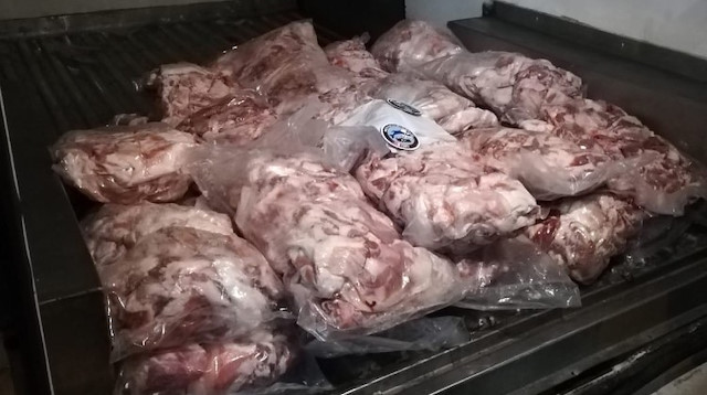 El konulan 170 kilogram et imha edildi.