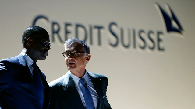 Chairman Urs Rohner and CEO Tidjane Thiam of Swiss bank Credit Suisse
