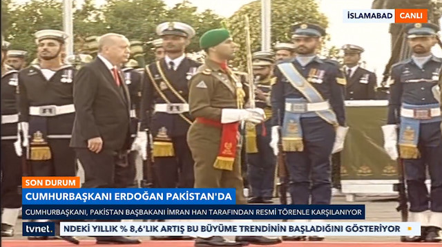 Cumhurbaşkanı Erdoğan, askeri törenle karşılandı.