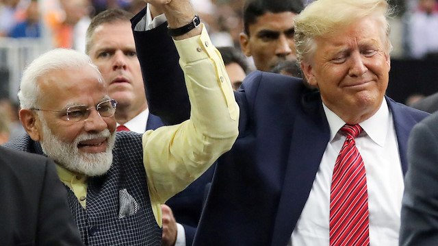 U.S. President Donald Trump participates in the "Howdy Modi" event with India's Prime Minister Narendra Modi in Houston, Texas, U.S., September 22, 2019. REUTERS/Jonathan Ernst TPX IMAGES OF THE DAY

