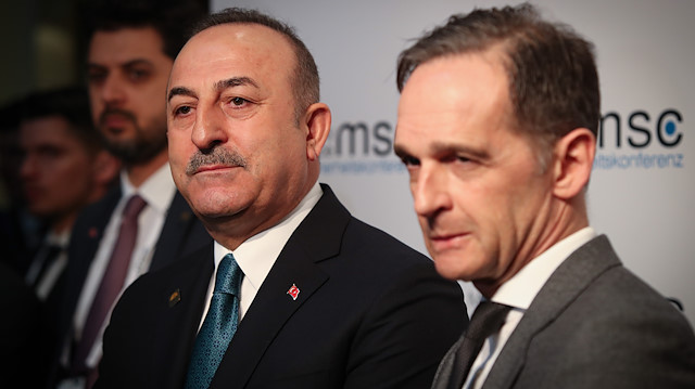 Turkish Foreign Minister Mevlüt Çavuşoğlu with his German counterpart Heiko Maas