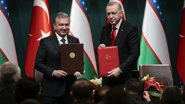 Özbekistan Cumhurbaşkanı Şevket Mirziyoyev - Cumhurbaşkanı Recep Tayyip Erdoğan 