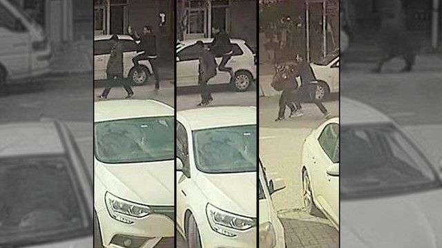 Hırsızı uçarak yakalayan vatandaşın görüntüleri sokak kameralarına yansıdı. 