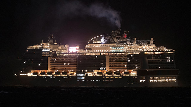 Cruise liner MSC Meraviglia is pictured while waiting for permission to dock at Punta Langosta after two Caribbean ports denied the ship entry due to fears, later disproven, that a crew member was infected with the coronavirus, in Cozumel, Mexico