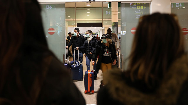 File photo: People arrive at Josep Tarradellas Barcelona-El Prat Airport from Italy, where cases of novel coronavirus has been confirmed in Barcelona, Spain February 26, 2020. 