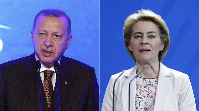 Cumhurbaşkanı Recep Tayyip Erdoğan ve Avrupa Birliği (AB) Komisyonu Başkanı Ursula von der Leyen