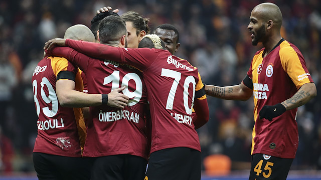Galatasaraylı futbolcuların Gençlerbirliği maçındaki gol sevinci