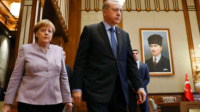 Cumhurbaşkanı Recep Tayyip Erdoğan ve Almanya Başkanı Angela Merkel
