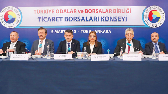 Tarım ve Orman Bakanı Bekir Pakdemirli, Ticaret Bakanı Ruhsar Pekcan ve TOBB Başkanı Rifat Hisarcıklıoğlu