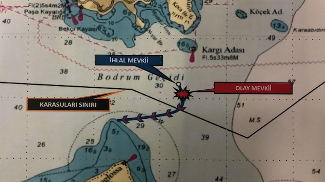 Yunan sahil güvenlik botu, Türk sahil güvenlik botunun kararlı manevraları üzerine Türk kara sularını terk etti.  