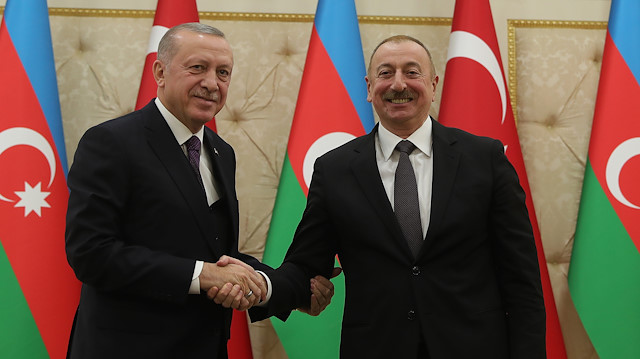Cumhurbaşkanı Recep Tayyip Erdoğan ile Azerbaycan Cumhurbaşkanı İlham Aliyev