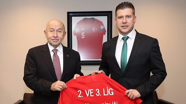 TFF Başkanı Niaht Özdemir ve 2 ve 3. Lig Kulüpler Birliği Derneği Başkanı Volkan Can