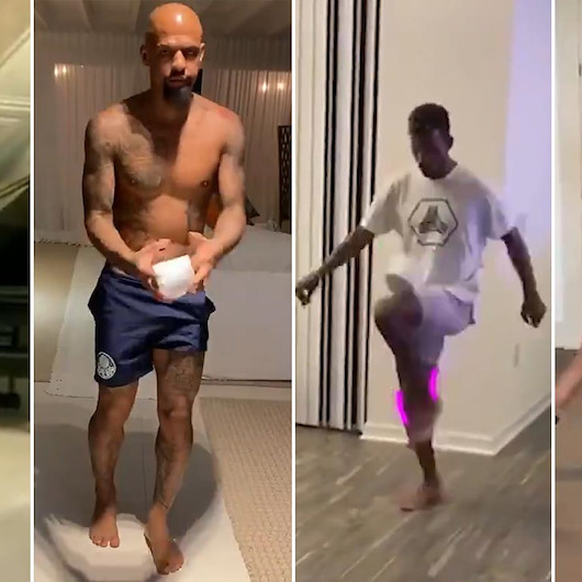 Yıldız futbolcular evlerinden çektikleri videolarla yeni akım başlattı