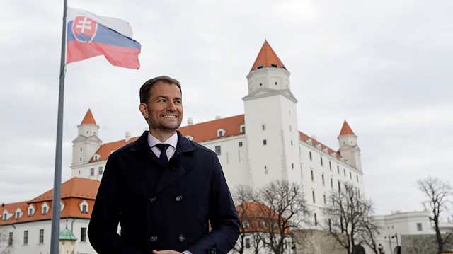 File photo: Igor Matovic, leader of The Ordinary People and Independent Personalities (OLaNO), waits in front of the Bratislava Castle for a televised interview after the country's parliamentary election in Bratislava, Slovakia March 1, 2020