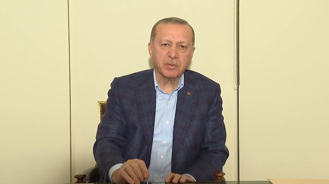 Cumhurbaşkanı Erdoğan, vido mesaj yayınladı. 