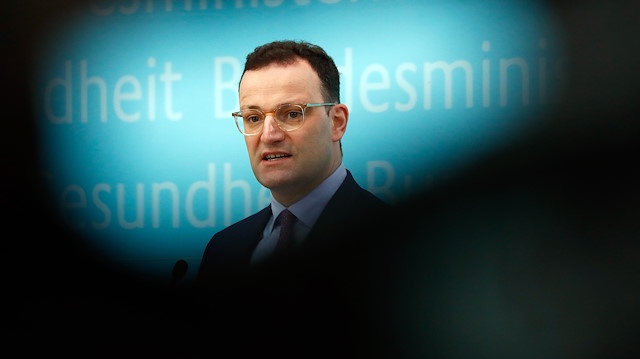 German Health Minister Jens Spahn addresses a news conference as the spread of the coronavirus disease (COVID-19) continues, in Berlin, Germany, March 23, 2020