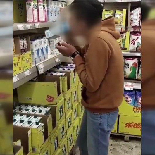 Marketteki sütleri içip, görüntülerini paylaşan çocuk yakalandı
